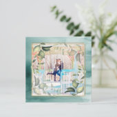 Nieuwjaarsfoto Boho Botanische Waterverf Romantic Feestdagenkaart (Staand voorkant)