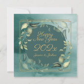 Nieuwjaarsfoto Boho Botanische Waterverf Romantic Feestdagenkaart (Achterkant)