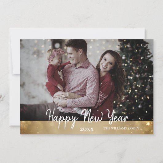 Nieuwjaarsfoto Elegant Modern 2024 Feestdagenkaart (Voorkant)