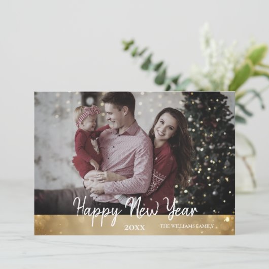 Nieuwjaarsfoto Elegant Modern 2024 Feestdagenkaart (Staand voorkant)
