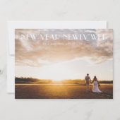 Nieuwjaarsfoto Pas getrouwd Feestdagenkaart (Voorkant)