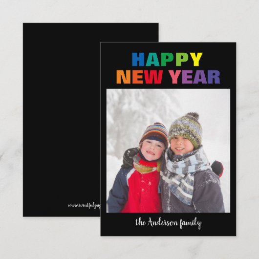 Nieuwjaarsfoto regenboog - kerstkaart van 3x5 kaart (Voorkant / Achterkant)