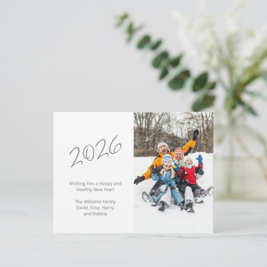 Nieuwjaarsfoto van de moderne 2023 feestdagenkaart (Staand voorkant)