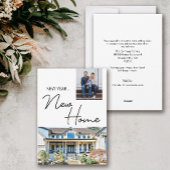 Nieuwjaarsfoto van de nieuwe thuisfamilie feestdagenkaart