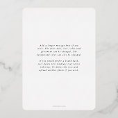 Nieuwjaarsfoto van Elegant 'Joy'-script Folie Feestdagenkaart (Achterkant)