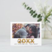 Nieuwjaarsfoto van modern Typografiescript Feestdagenkaart (Staand voorkant)