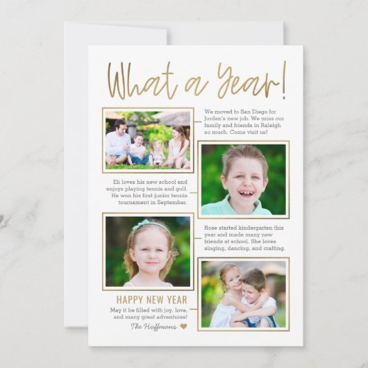 Nieuwjaarsfotokaart met overzicht bewerkbare kleur feestdagenkaart (Voorkant)