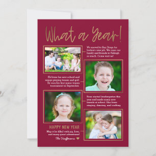 Nieuwjaarsfotokaart met overzicht bewerkbare kleur feestdagenkaart