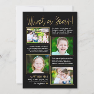 Nieuwjaarsfotokaart met overzicht bewerkbare kleur feestdagenkaart