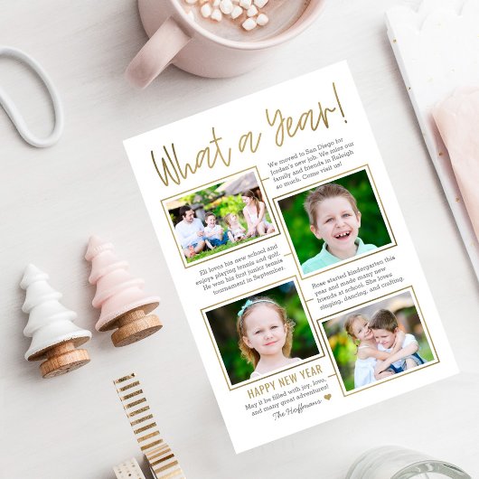 Nieuwjaarsfotokaart met overzicht bewerkbare kleur feestdagenkaart