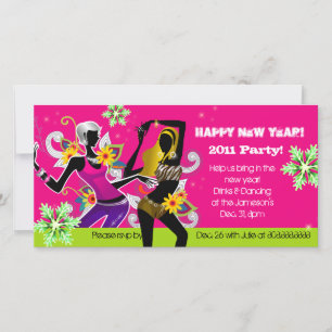 Nieuwjaarsfotokaartje dansroze