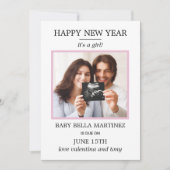 Nieuwjaarsfoto's Zwangerschap Aankondiging (Voorkant)