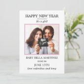 Nieuwjaarsfoto's Zwangerschap Aankondiging (Staand voorkant)