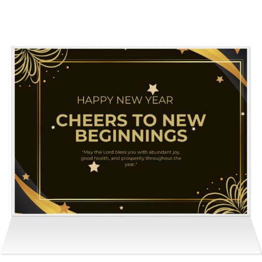 Nieuwjaarsgeschenk Kaart: een frisse start (Binnen Horizontaal (Boven))