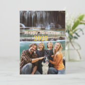 Nieuwjaarsgeschenken 2025 familiefoto kaart (Staand voorkant)