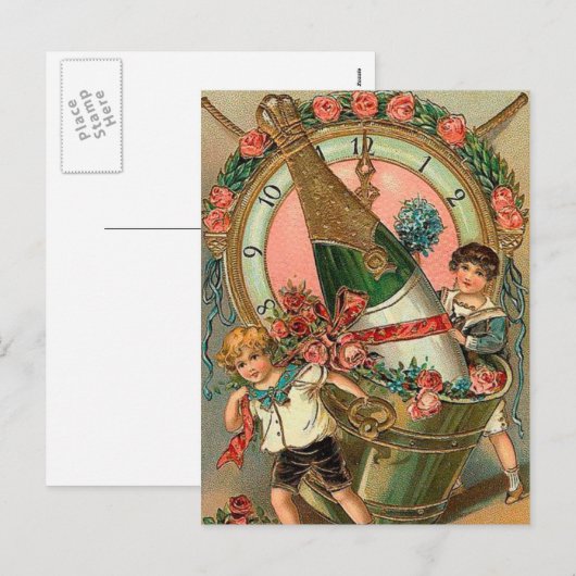  nieuwjaarsgroet feestdagenkaart (Voorkant / Achterkant)