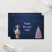 Nieuwjaarsgroet lol hond kaart (Voorkant / Achterkant in situ)