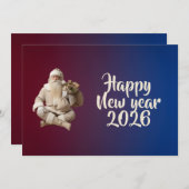 Nieuwjaarsgroet sterk  feestdagenkaart (Voorkant / Achterkant)