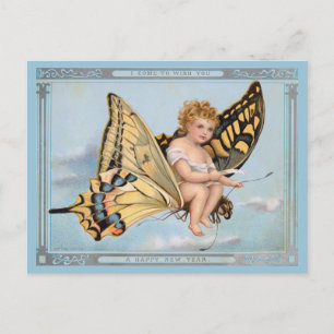 nieuwjaarsgroeten Angel Cherub Briefkaart