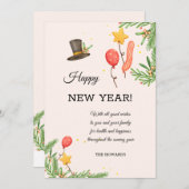 Nieuwjaarsgroeten Feestdagenkaart (Voorkant / Achterkant)