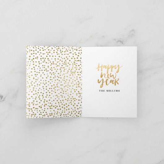 Nieuwjaarsgroeten Gouden Sterren Feestdagen Kaart (Binnen)
