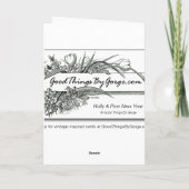 Nieuwjaarsgroeten met 4-Leaf Clover & Pine Bough Feestdagen Kaart (Achterkant)