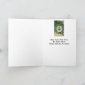 Nieuwjaarsgroeten met 4-Leaf Clover & Pine Bough Feestdagen Kaart (Binnen)