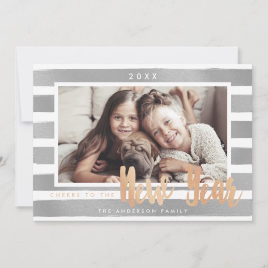 Nieuwjaarsjuichen - fotokaart feestdagenkaart (Voorkant)