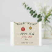 Nieuwjaarskaart 2025 feestdagenkaart (Staand voorkant)