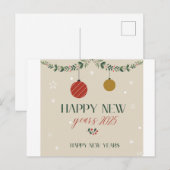 Nieuwjaarskaart 2025 feestdagenkaart (Voorkant / Achterkant)