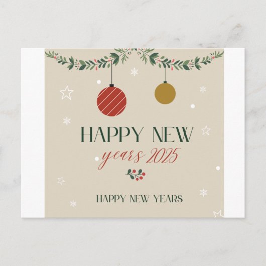 Nieuwjaarskaart 2025 feestdagenkaart (Voorkant)