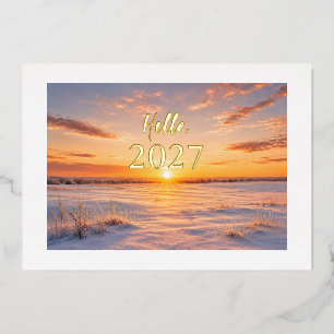Nieuwjaarskaart 2027 folie feestdagenkaart