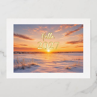 Nieuwjaarskaart 2027 folie feestdagenkaart