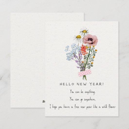 Nieuwjaarskaart Feestdagenkaart (Voorkant / Achterkant)