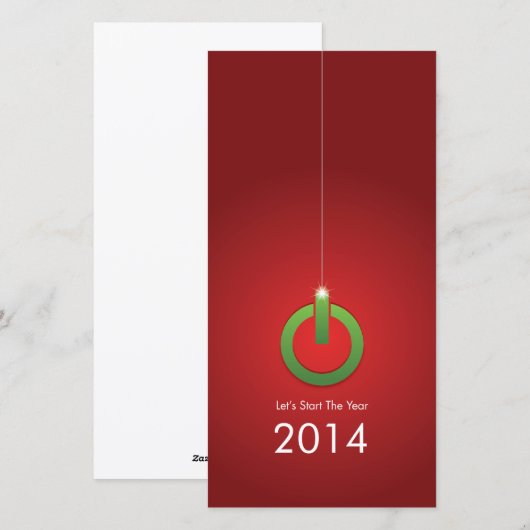 Nieuwjaarskaart laten we beginnen feestdagenkaart (Voorkant / Achterkant)