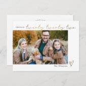 Nieuwjaarskaart met bewerkbare kleur feestdagenkaart (Voorkant / Achterkant)