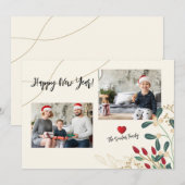 Nieuwjaarskaart met foto feestdagenkaart (Voorkant / Achterkant)