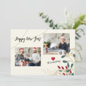 Nieuwjaarskaart met foto feestdagenkaart (Staand voorkant)