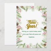 Nieuwjaarskaart | Modern Minimaal Design Feestdagenkaart (Voorkant / Achterkant)