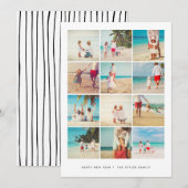 NIEUWJAARSKAART | modern minimalistisch raster Feestdagenkaart (Voorkant / Achterkant)