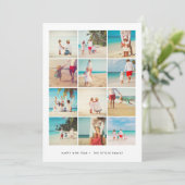 NIEUWJAARSKAART | modern minimalistisch raster Feestdagenkaart (Staand voorkant)