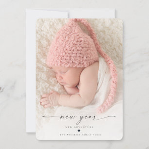 Nieuwjaarskaart Nieuw Avontuur Babyfoto