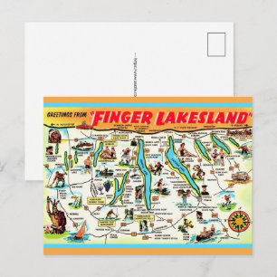 Nieuwjaarskaart van de New Yorkse Finger Lakes Briefkaart