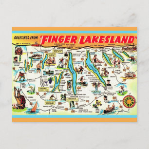 Nieuwjaarskaart van de New Yorkse Finger Lakes Briefkaart