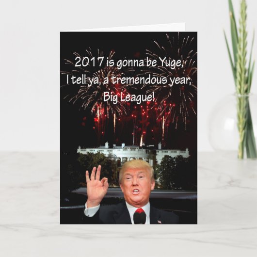 Nieuwjaarskaart van Donald J. Trump Feestdagen Kaart (Voorkant)