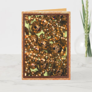 Nieuwjaarskaart van gouden kralen. feestdagen kaart