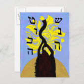 Nieuwjaarskaart woestijn feestdagenkaart (Voorkant / Achterkant)