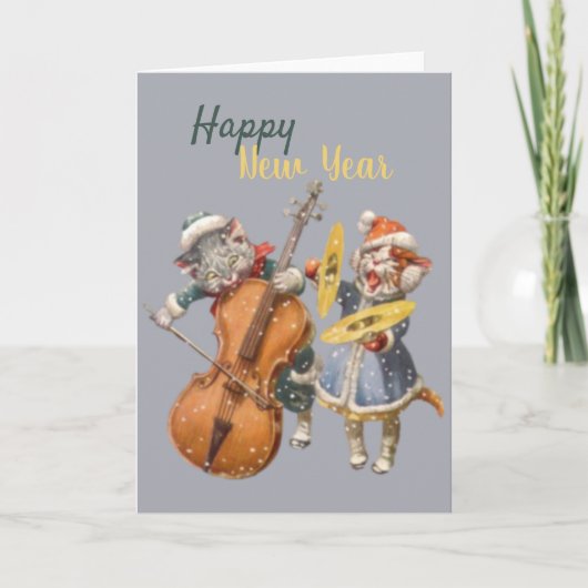 Nieuwjaarskatten gevouwen Wenskaart Kaart (Voorkant)