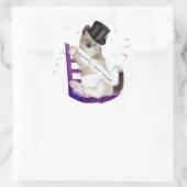 Nieuwjaarskitten Classic ronde Stickers (Tas)