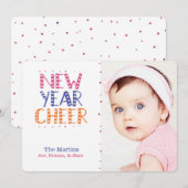  nieuwjaarskleuren, heldere kleuren feestdagenkaart (Voorkant / Achterkant)